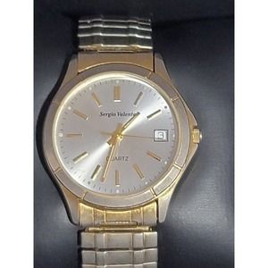 Vintage Sergio Valente Gold Tone Quartz Watch Face C-IABCG Runs Well
